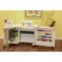Arrow K8411 Wallaby II Kangaroo Sewing, Cutting, Quilting, Crafting Cabinet and Table, Includes Storage and Airlift, Portable with Wheels White Ash Finish
