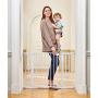 Cumbor 46” Auto Close Safety Baby Gate, Extra Tall and Wide Child Gate, Easy Walk Thru Durability Dog Gate for The House, Stairs, Doorways. Includes 4 Wall Cups, 2.75-Inch and 8.25-Inch Extension