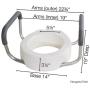 Essential Medical Supply Elevated Toilet Seat with Arms, Elongated, 19.5 x 14 x 3.5 Inch