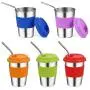 Stainless Steel Kids Cups with Lids and Straws,12oz Metal Kids Drinking Tumblers with Straws,18/8 Steel Kids Drinking Glasses with Lids,Steel Sippy Cups with Lids for Kids and Toddlers Stainless Steel Kids Cups with Lids and Straws,12oz Metal Kids Drinking Tumblers with Straws,18/8 Steel Kids Drinking Glasses with Lids,Steel Sippy Cups with Lids for Kids and Toddlers