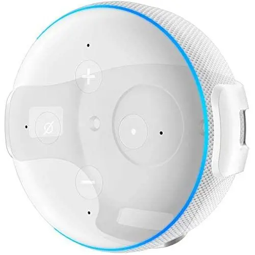Hole-Free Metal Wall Mount Wall Stand Holder Stand Bracket for Dot 3rd Generation Voice Assistant, Solid Metal Stand Holder Bracket Case Applied in The Bedroom, Bathroom, Kitchen (1 Pack, White)