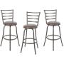 Mainstays Adjustable-Height Swivel Barstool, Hammered Bronze Finish, Set of 3 - Brown
