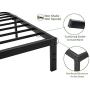 45MinST 14 Inch Platform Bed Frame/Easy Assembly Mattress Foundation / 3000lbs Heavy Duty Steel Slat/Noise Free/No Box Spring Needed, Queen