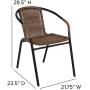 Flash Furniture Medium Brown Rattan Indoor-Outdoor Restaurant Stack Chair