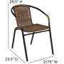 Flash Furniture Medium Brown Rattan Indoor-Outdoor Restaurant Stack Chair