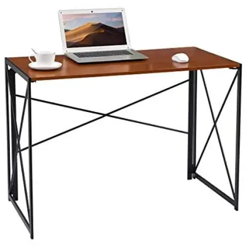 Writing Computer Desk Modern Simple Study Desk Industrial Style Folding Laptop Table for Home Office Notebook Desk Walnut Brown Desktop Black Frame Writing Computer Desk Modern Simple Study Desk Industrial Style Folding Laptop Table for Home Office Notebook Desk Walnut Brown Desktop Black Frame