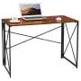 Writing Computer Desk Modern Simple Study Desk Industrial Style Folding Laptop Table for Home Office Notebook Desk Walnut Brown Desktop Black Frame Writing Computer Desk Modern Simple Study Desk Industrial Style Folding Laptop Table for Home Office Notebook Desk Walnut Brown Desktop Black Frame
