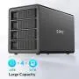 ORICO 4 Bay USB 3.0 to SATA External Hard Drive Enclosure Support 64TB, 2.5/3.5 inch HDD SSD Enclosure Built-in 150W Power/Dual Chip for Enterprise Data Storage Backup, Server Expansion (No RAID)