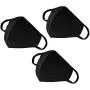 Fashion Mouth Protection Unisex Washable and Reusable Cotton Warm Face Protection with Adjustable Bridge Design (3-Pack Black)