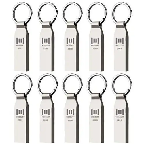 10 X 32GB Metal USB 2.0 Flash Drives Waterproof Bulk Thumb Drive Jump Drive Pen Drive Memory Stick with Keyring,Silvery(32G,10pack) 10 X 32GB Metal USB 2.0 Flash Drives Waterproof Bulk Thumb Drive Jump Drive Pen Drive Memory Stick with Keyring,Silvery(32G,10pack)