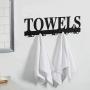 MyGift 23.5 Inch Black Metal Towels Design Wall Mounted 5 Dual-Hook Towel Hanger Rack for Bathroom or Kitchen