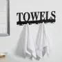 MyGift 23.5 Inch Black Metal Towels Design Wall Mounted 5 Dual-Hook Towel Hanger Rack for Bathroom or Kitchen MyGift 23.5 Inch Black Metal Towels Design Wall Mounted 5 Dual-Hook Towel Hanger Rack for Bathroom or Kitchen