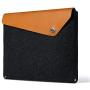 Mujjo Sleeve for New MacBook Pro 16-inch, 15'' MacBook Pro (4th Gen) | Anti-Peel Felt, Vegetable Tanned Leather Flap, Storage, Card Pocket (Tan)