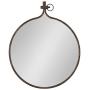 Kate and Laurel Yitro Round Industrial Rustic Metal Framed Wall Mirror, 23.5x28.5, Rustic Metal, Chic Industrial Accent Mirror for Wall