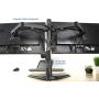 VIVO STAND-V002F Dual LED LCD Monitor Free-Standing Desk Stand for 2 Screens up to 27 Inch Heavy-Duty Fully Adjustable Arms with Max VESA 100x100mm