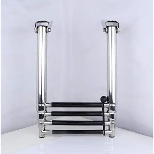 Just marine Telescoping 4 Step Boat Ladder Stainless Steel Folding Swim Drop Ladder for Pontoon Boat Just marine Telescoping 4 Step Boat Ladder Stainless Steel Folding Swim Drop Ladder for Pontoon Boat