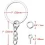 HAUTOCO 100Pcs Keychain Rings with Chain, Open Jump Rings and Screw Eye Pins for Crafts Charm Jewelry Making(1 Inch/25mm) HAUTOCO 100Pcs Keychain Rings with Chain, Open Jump Rings and Screw Eye Pins for Crafts Charm Jewelry Making(1 Inch/25mm)