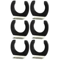 6pcs Black Plastic and Metal Wireless Microphone Hook Stands Hanger Holder Wall Clip Clamp