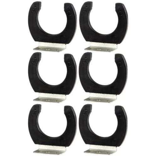 6pcs Black Plastic and Metal Wireless Microphone Hook Stands Hanger Holder Wall Clip Clamp