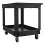 Rubbermaid Commercial Products 2-Shelf Utility/Service Cart, Medium, Lipped Shelves, Standard Handle, 500 lbs. Capacity, for Warehouse/Garage/Cleaning/Manufacturing Rubbermaid Commercial Products 2-Shelf Utility/Service Cart, Medium, Lipped Shelves, Standard Handle, 500 lbs. Capacity, for Warehouse/Garage/Cleaning/Manufacturing