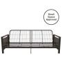 DHP Henley Metal Arm Futon Frame, Industrial Loft Design, Converts to Sleeper, Black Sturdy Metal