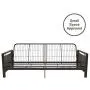 DHP Henley Metal Arm Futon Frame, Industrial Loft Design, Converts to Sleeper, Black Sturdy Metal