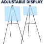Quartet Easel, Aluminum, Lightweight, Telescoping, 66'' Max. Height, Supports 25 lbs, Black (51E)