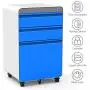 Dprodo 3 Drawers Mobile File Cabinet with Lock, Metal Filing Cabinet for Legal & Letter Size, Locking File Cabinet for Home & Office Full-Extension Drawers, Blue Dprodo 3 Drawers Mobile File Cabinet with Lock, Metal Filing Cabinet for Legal & Letter Size, Locking File Cabinet for Home & Office Full-Extension Drawers, Blue