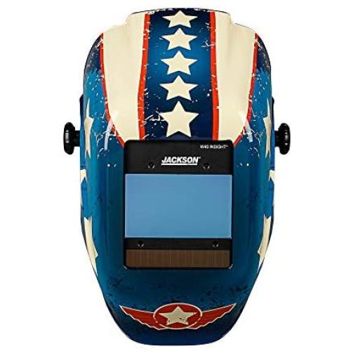 Jackson Safety Ultra-Lightweight Insight HXL-100 Welding Helmet with Digital Variable Auto Darkening Filter, Nylon, Halo X, Stars & Scars, Universal Size, 46101