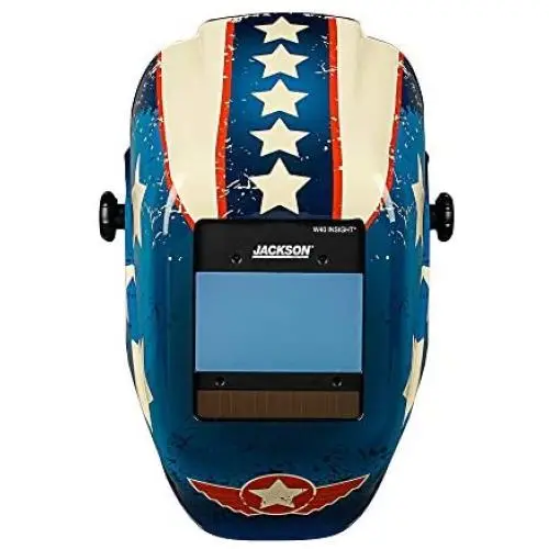 Jackson Safety Ultra-Lightweight Insight HXL-100 Welding Helmet with Digital Variable Auto Darkening Filter, Nylon, Halo X, Stars & Scars, Universal Size, 46101 Jackson Safety Ultra-Lightweight Insight HXL-100 Welding Helmet with Digital Variable Auto Darkening Filter, Nylon, Halo X, Stars & Scars, Universal Size, 46101