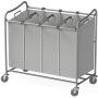 Simple Houseware 4-Bag Heavy Duty Laundry Sorter Rolling Cart, Silver Simple Houseware 4-Bag Heavy Duty Laundry Sorter Rolling Cart, Silver