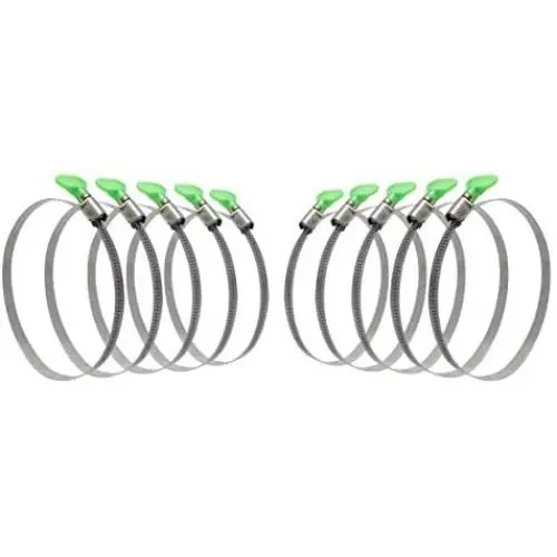 GLIDESTORE 4-Inch Key Hose Clamp, Key-Type Adjustable Stainless Steel Hose Clamps, Pipe Clamp, Worm Gear Clamps, Dryer Vent Clamp, Thumb Screw Metal Clamps, Pack of 10 (Easy Turn Clamp) (4 - Inch) GLIDESTORE 4-Inch Key Hose Clamp, Key-Type Adjustable Stainless Steel Hose Clamps, Pipe Clamp, Worm Gear Clamps, Dryer Vent Clamp, Thumb Screw Metal Clamps, Pack of 10 (Easy Turn Clamp) (4 - Inch)