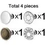 Button Pins for Jeans, Perfect Fit Jean Button Replacement, 4 Styles Adjustable Jean Button Pins Metal Clips Snap Tack, No Sew Instant Extend or Reduce Any Pants Waist Button Pins for Jeans, Perfect Fit Jean Button Replacement, 4 Styles Adjustable Jean Button Pins Metal Clips Snap Tack, No Sew Instant Extend or Reduce Any Pants Waist