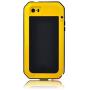 New Waterproof Shockproof Aluminum Gorilla Glass Metal Military Heavy Duty Armor Bumper Cover Case for Apple iPhone 5 5S Home Key +Fingerprint (Yellow)