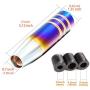 Arenbel 5.12 Inch Gear Stick Shift Knob Long Transmission Shifting Metal Car Knobs Accessories Weighted Shifter Lever Handle fit Most Automatic Manual Vehicles, Blue(Silver)