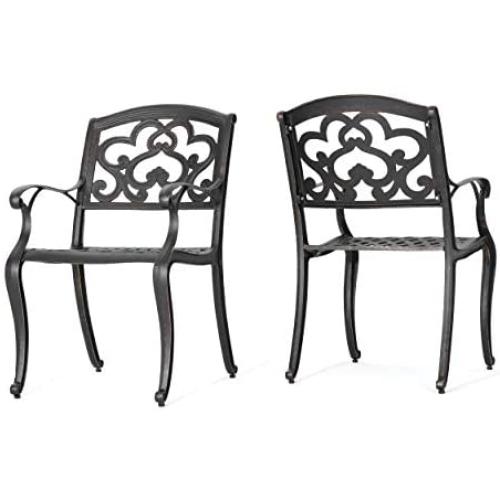 Christopher Knight Home Austin Outdoor Cast Aluminum Dining Chairs, 2-Pcs Set, Shiny Copper Christopher Knight Home Austin Outdoor Cast Aluminum Dining Chairs, 2-Pcs Set, Shiny Copper