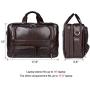 Texbo Napa Leather Briefcase for Men Fits 17 Laptop Large Business Messenger Bag with YKK Zippers