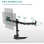 WALI Free Standing Dual LCD Monitor Fully Adjustable Desk Mount Fits 2 Screens up to 27 inch, 22 lbs. Weight Capacity per Arm, with Grommet Base (MF002), Black