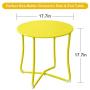 Amagabeli Metal Patio Side Table 18” x 18” Heavy Duty Weather Resistant Anti-Rust Outdoor End Table Small Steel Round Coffee Table Porch Table Snack Table for Balcony Garden Yard Lawn, Yellow