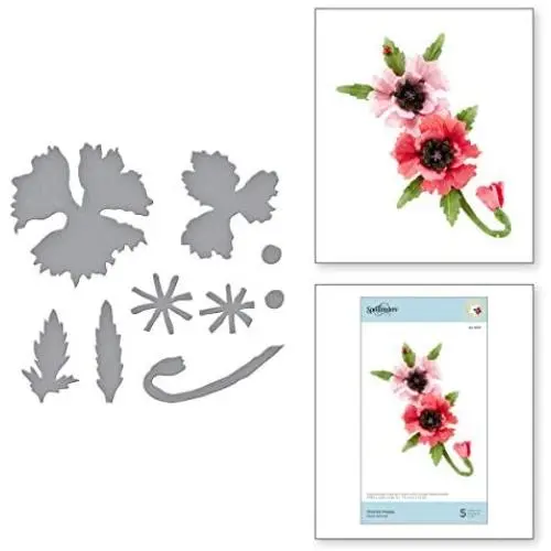 Spellbinders Oriental Poppy by Susan Tierney-Cockburn Thin Metal Etched Die Set