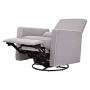 DaVinci Piper Upholstered Recliner and Swivel Glider in Grey with Cream Piping, Greenguard Gold Certified