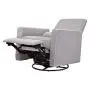 DaVinci Piper Upholstered Recliner and Swivel Glider in Grey with Cream Piping, Greenguard Gold Certified
