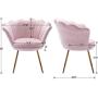 Chairus Living Room Chair, Mid Century Modern Retro Leisure Velvet Accent Chair with Golden Metal Legs, Vanity Chair for Bedroom Dresser, Upholstered Guest Chair(Light Pink)