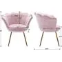 Chairus Living Room Chair, Mid Century Modern Retro Leisure Velvet Accent Chair with Golden Metal Legs, Vanity Chair for Bedroom Dresser, Upholstered Guest Chair(Light Pink)