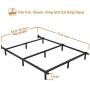 Adjustable Metal Bed Frame for Box Spring, ZIYOO Heavy Duty 9-Leg Support Bed Base for Box Spring and Mattress Set, Fits for Full,Queen,King, Cal King Size