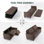 ZINUS Ricardo Loveseat Sofa / Tufted Cushions / Easy, Tool-Free Assembly, Chestnut Brown