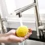 Fapully Commercial Single Handle Pull Down Sprayer Brushed Nickel Kitchen Faucet, Kitchen Sink Faucet with LED Light Fapully Commercial Single Handle Pull Down Sprayer Brushed Nickel Kitchen Faucet, Kitchen Sink Faucet with LED Light