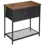 Kamiler End Table Industrial Nightstand with Drawer Side Table Mesh Storage Shelf Sofa Table Rustic Furniture Metal Frame for Bedroom/Entryway/Office Kamiler End Table Industrial Nightstand with Drawer Side Table Mesh Storage Shelf Sofa Table Rustic Furniture Metal Frame for Bedroom/Entryway/Office