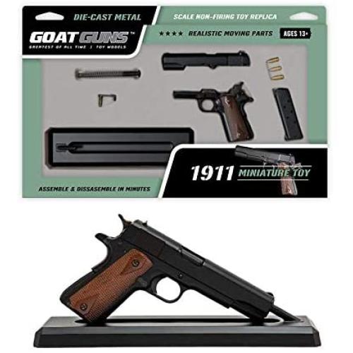 GoatGuns Miniature 1911 Model Black | 1:2.5 Scale Die Cast Metal Build Kit