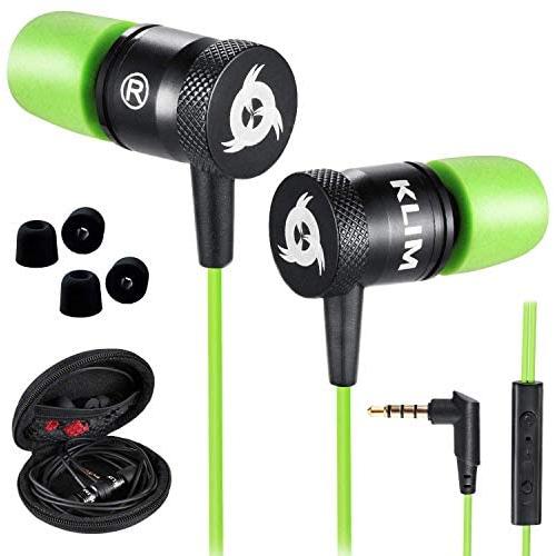 KLIM Fusion Earbuds with Microphone + Long-Lasting Wired Ear Buds - Innovative: in-Ear with Memory Foam + Earphones with Mic and 3.5mm Jack - New 2021 Version - Green KLIM Fusion Earbuds with Microphone + Long-Lasting Wired Ear Buds - Innovative: in-Ear with Memory Foam + Earphones with Mic and 3.5mm Jack - New 2021 Version - Green